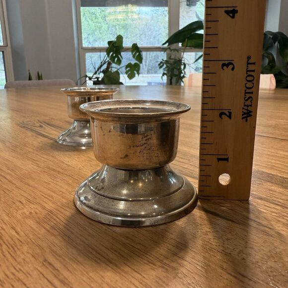 Taper/Tealight International Silver Co Silver Plate Candlestick Holders Set Vtg - Picture 6 of 12